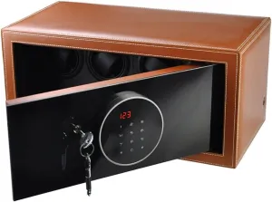 Digital Lock Security rephrase Built-in Illumination LCD Touchscreen Control Safe Watch Winder Box for 4 Automatic Watches with 