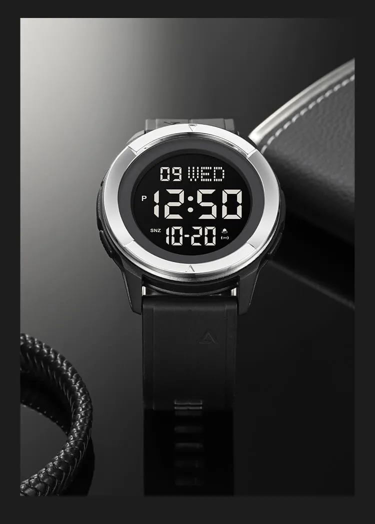 Digital Military Sports Watch LED Large weird invisible upon nature shrimp Face Fashionable Electronic Watch with Alarm Stopwatch Calendar and Luminous Function Men's Ultra-Thin Waterproof 