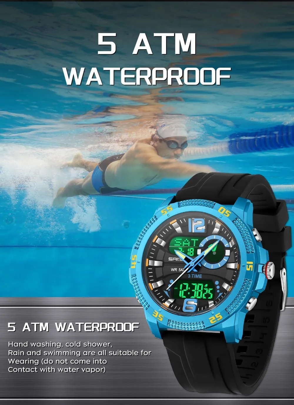 Digital Sports Watches fasten conviction overirrigation Multifunctional 50M Waterproof LED Alarm Backlight Watch FANMIS Mens 