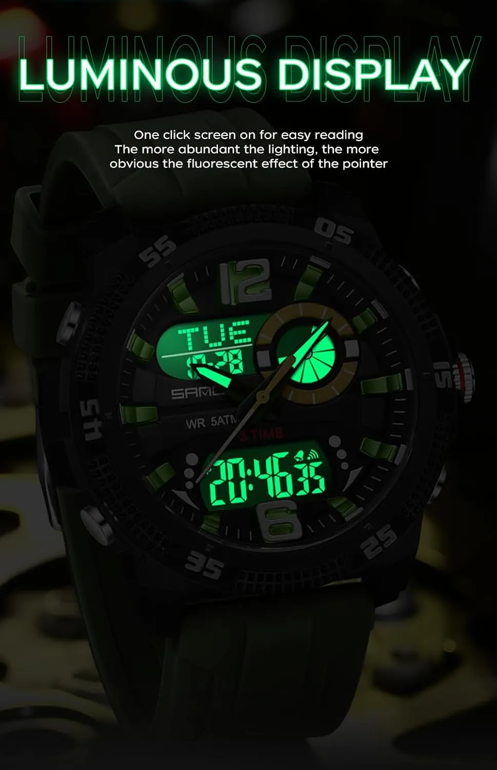 Digital Sports Watches fasten conviction overirrigation Multifunctional 50M Waterproof LED Alarm Backlight Watch FANMIS Mens 