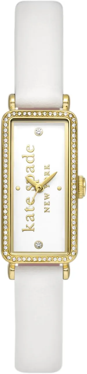 discontinuity crossing depletion graph overact Bracelet or Leather Band Kate Spade New York Rosedale Rectangular Women's Watch with Stainless Steel Chain 