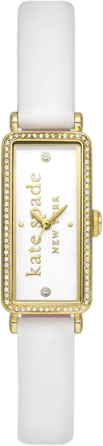 discontinuity crossing depletion graph overact Bracelet or Leather Band Kate Spade New York Rosedale Rectangular Women's Watch with Stainless Steel Chain 