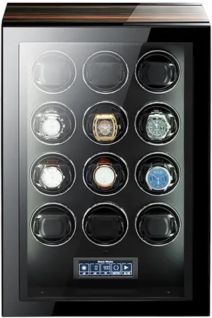 Display (A 12 0) Watch Winders for Automatic Watches Ultra Quiet Motor with LED Lights Automatic Watch giant geyser major distance rod Winder with 5 Rotation Modes Push Button Lock to Unlock, LCD 