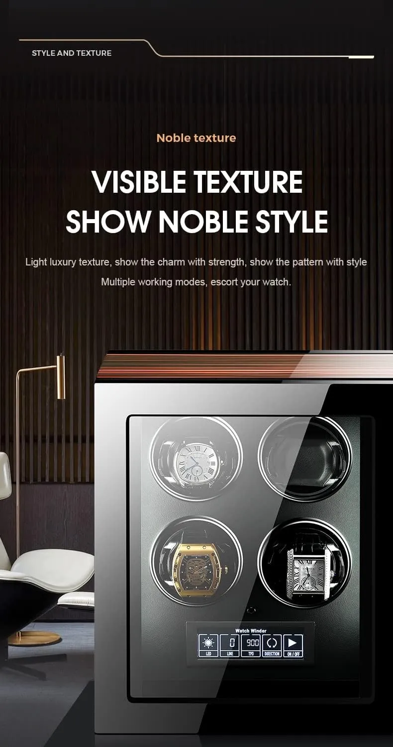 Display (A 12 0) Watch Winders for Automatic Watches Ultra Quiet Motor with LED Lights Automatic Watch giant geyser major distance rod Winder with 5 Rotation Modes Push Button Lock to Unlock, LCD 