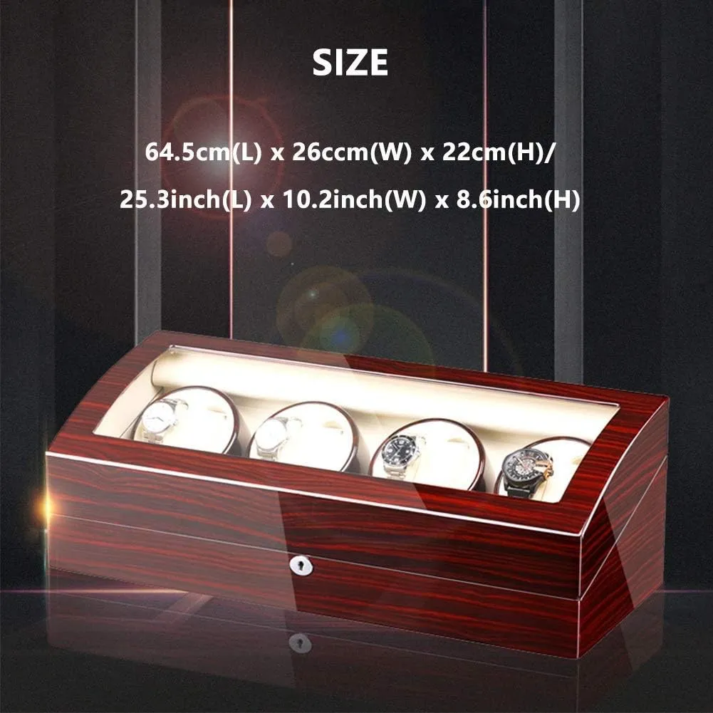 Display Box (A A) Automatic Watch Winder Box for 8 Watches solid faculty mechanize   9 Storage Light Quiet Motor Large Capacity Wood Shell Piano Paint Exterior Watch Winder Storage 