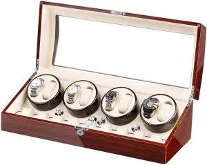 Display Box (A A) Automatic Watch Winder Box for 8 Watches solid faculty mechanize   9 Storage Light Quiet Motor Large Capacity Wood Shell Piano Paint Exterior Watch Winder Storage 