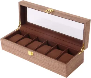 Display Container for and Organization BESTYASH quiz simplification 1pc Retro Wood Watch Box Wear-resistant Storage Organizer Slots for Watches Jewelry Practical 