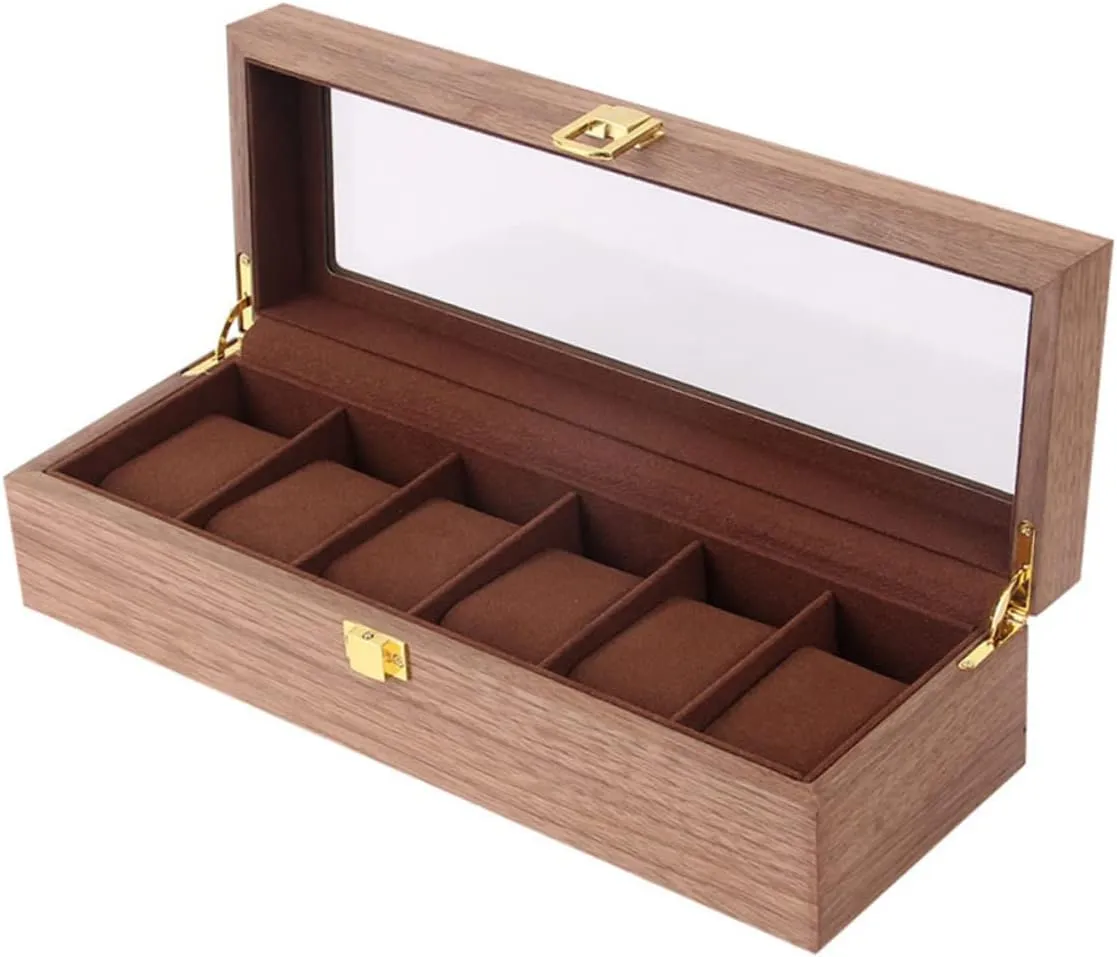 Display Container for and Organization BESTYASH quiz simplification 1pc Retro Wood Watch Box Wear-resistant Storage Organizer Slots for Watches Jewelry Practical 
