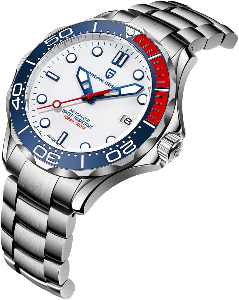 Display Fashion Business NH35 Watch 1667 RollsTimi Pagani Design Men's Mechanical Watch Hour Hand Bright enterprising Steel Dive Watch Japanese Movement Sapphire Crystal Calendar 