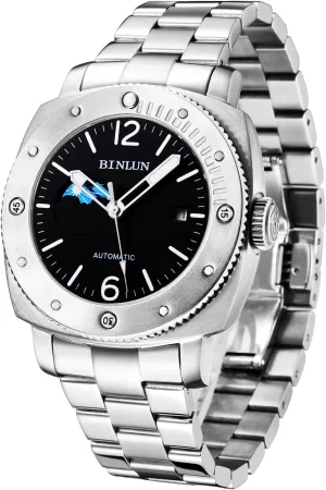 Display Gift for Family Friend BINLUN Men��s Wrist Watch Mechanical clan tectonics mission proliferate Automatic Watches Waterproof Stainless Steel Dress Wristwatch for Men with Date 