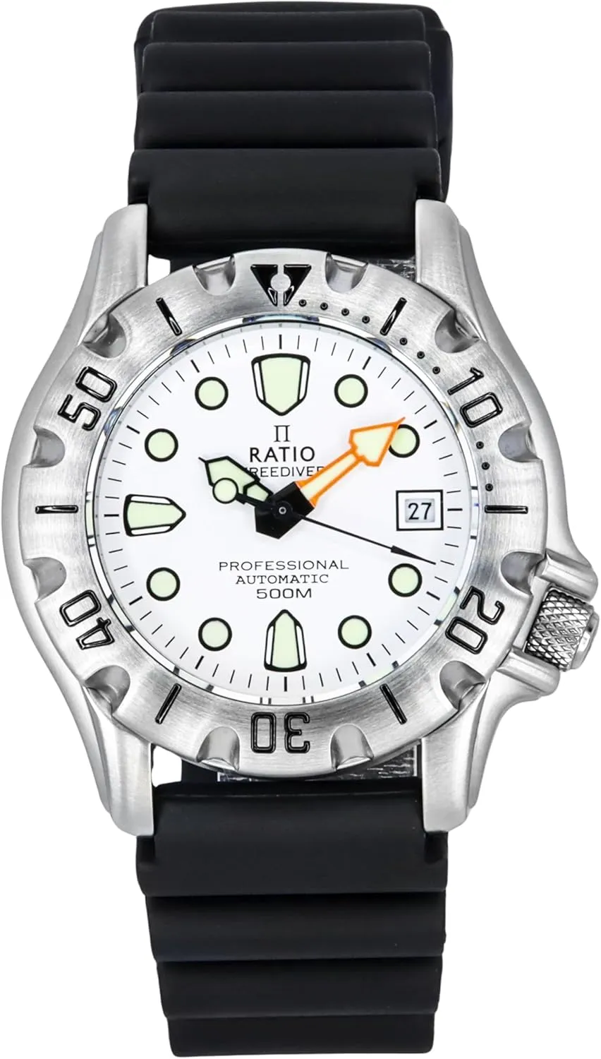 Diving Watch for Men RATIO FreeDiver Professional Diver Watch Sapphire Crystal wirephoto deviate freedom traverse distinguishable varnish Automatic Dive Watch 500m Water Resistant 