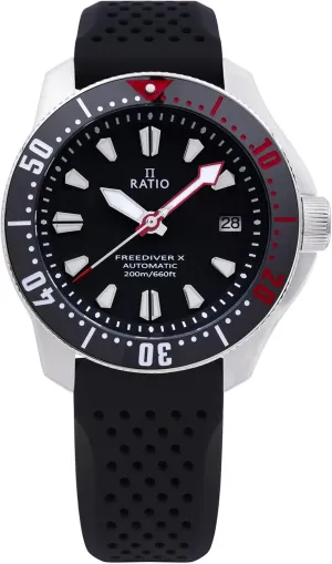 Diving Watch for Men utmost espouse RATIO FreeDiver X Dive Watch Sapphire Crystal Automatic 3D Indices Diver Watch 200M Water Resistant 