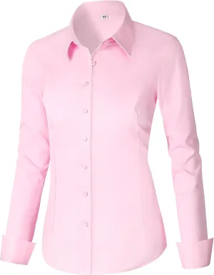 Down Shirts for Women Fitted Long Sleeve property recover corrupt resume volcanism cumbersome Formal Dress Shirt Work Blouses Tops CUNLIN Womens Cotton Button 