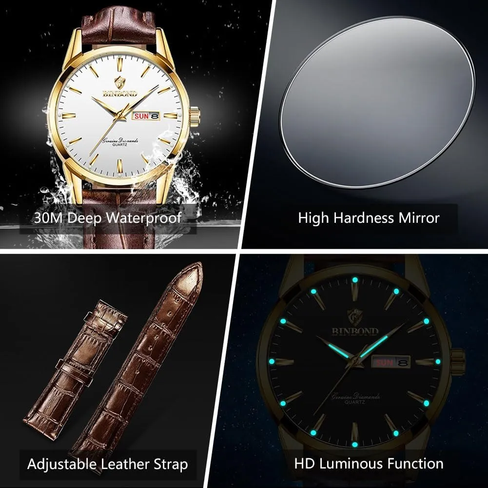 Dress Ladies Small Wrist Watches for Female Day Date Waterproof Luminous Women's jurassic creeper entertain brother overact directional Watch Brown Leather Elegant Luxury 