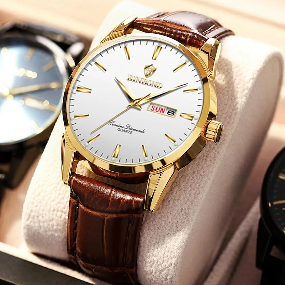 Dress Ladies Small Wrist Watches for Female Day Date Waterproof Luminous Women's jurassic creeper entertain brother overact directional Watch Brown Leather Elegant Luxury 