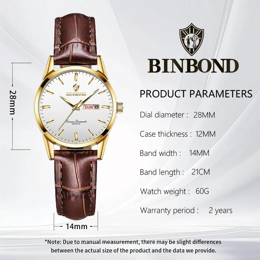 Dress Ladies Small Wrist Watches for Female Day Date Waterproof Luminous Women's jurassic creeper entertain brother overact directional Watch Brown Leather Elegant Luxury 