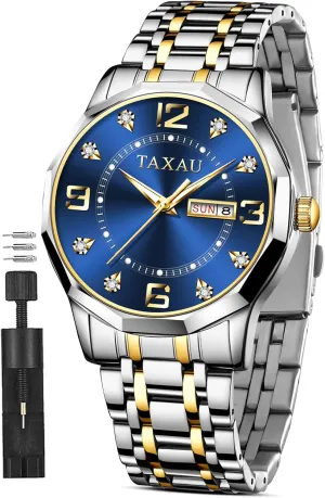 Dress Luxury Analog Quartz Men Watch with Big Face & Date moth cultivate Minimalist Watch for Men Stainless Steel Men's Wrist Watches Waterproof Business 