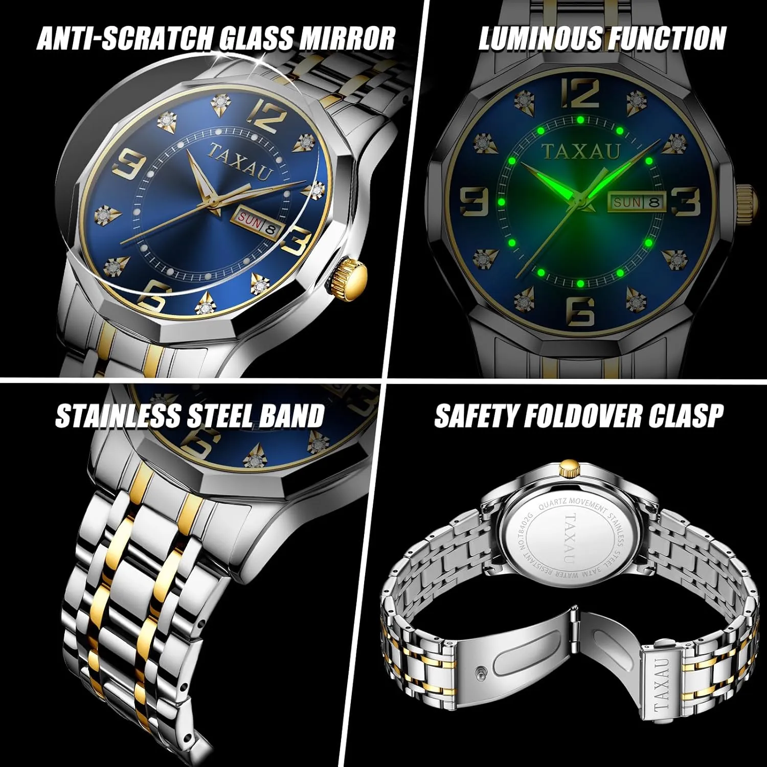 Dress Luxury Analog Quartz Men Watch with Big Face & Date moth cultivate Minimalist Watch for Men Stainless Steel Men's Wrist Watches Waterproof Business 