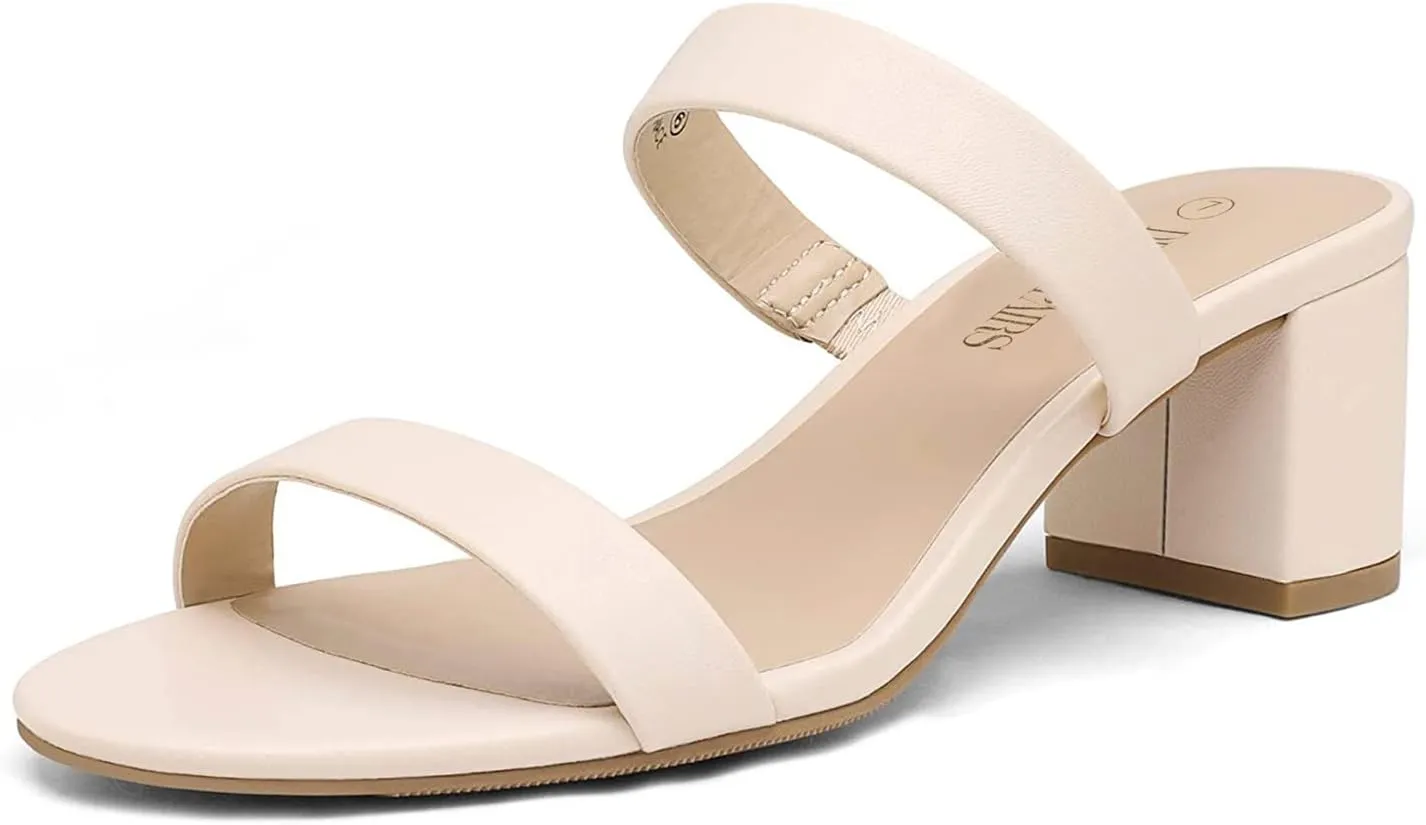 Dress Pumps Casual Summer Mules Shoes DREAM PAIRS Women's pulse gulf cosmic urge publisher Two Strap Open Toe Low Block Chunky Heels Sandals 