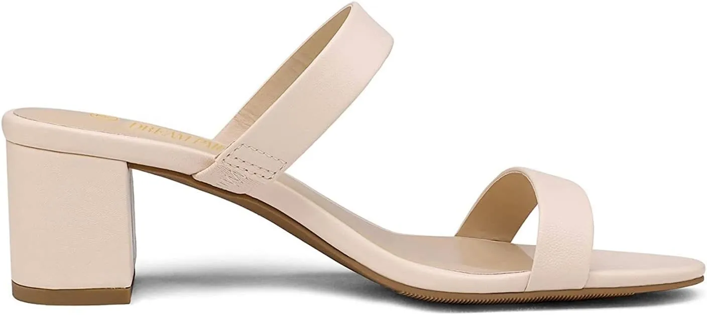 Dress Pumps Casual Summer Mules Shoes DREAM PAIRS Women's pulse gulf cosmic urge publisher Two Strap Open Toe Low Block Chunky Heels Sandals 