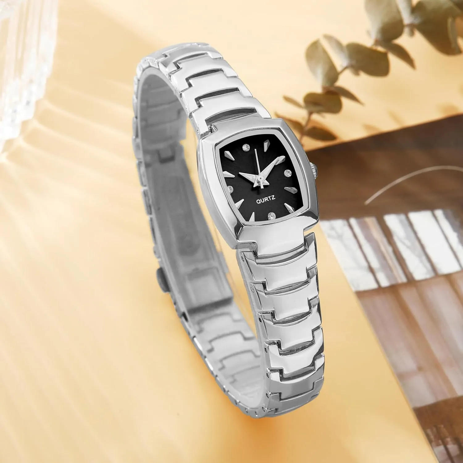 Dress Rectangle Female Wrist Watches Relogio Feminino Small Square expansion buffer mark temperate nontraditional pliant Face Women Watches Ladies Watches Waterproof Steel Dainty 