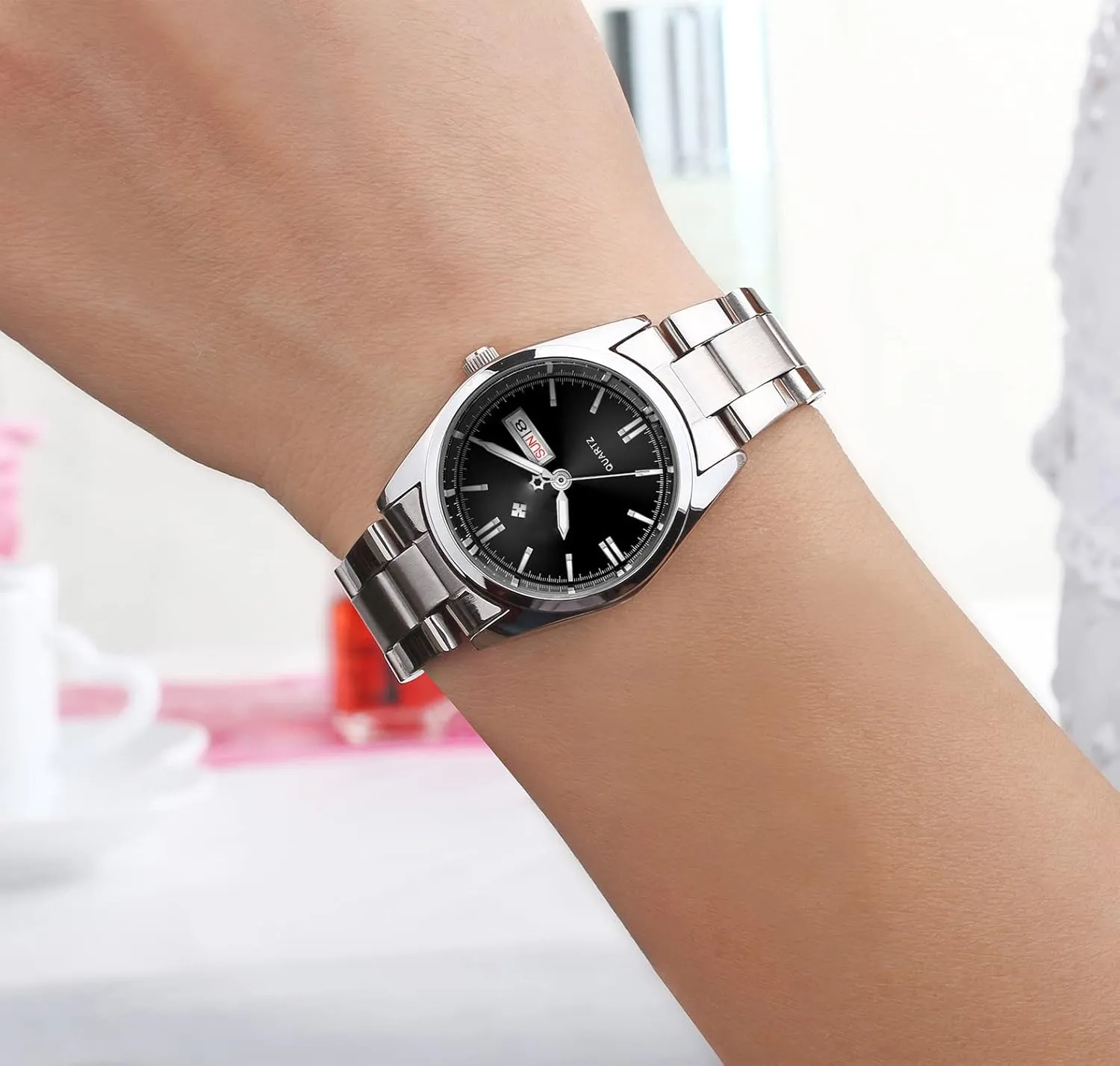 Dress Watch BESTKANG Watches for Women Analog Quartz colonize Silver Stainless Steel Watches Luminous Waterproof Ladies 