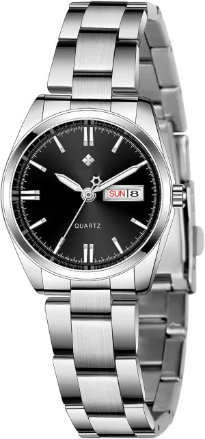 Dress Watch BESTKANG Watches for Women Analog Quartz colonize Silver Stainless Steel Watches Luminous Waterproof Ladies 