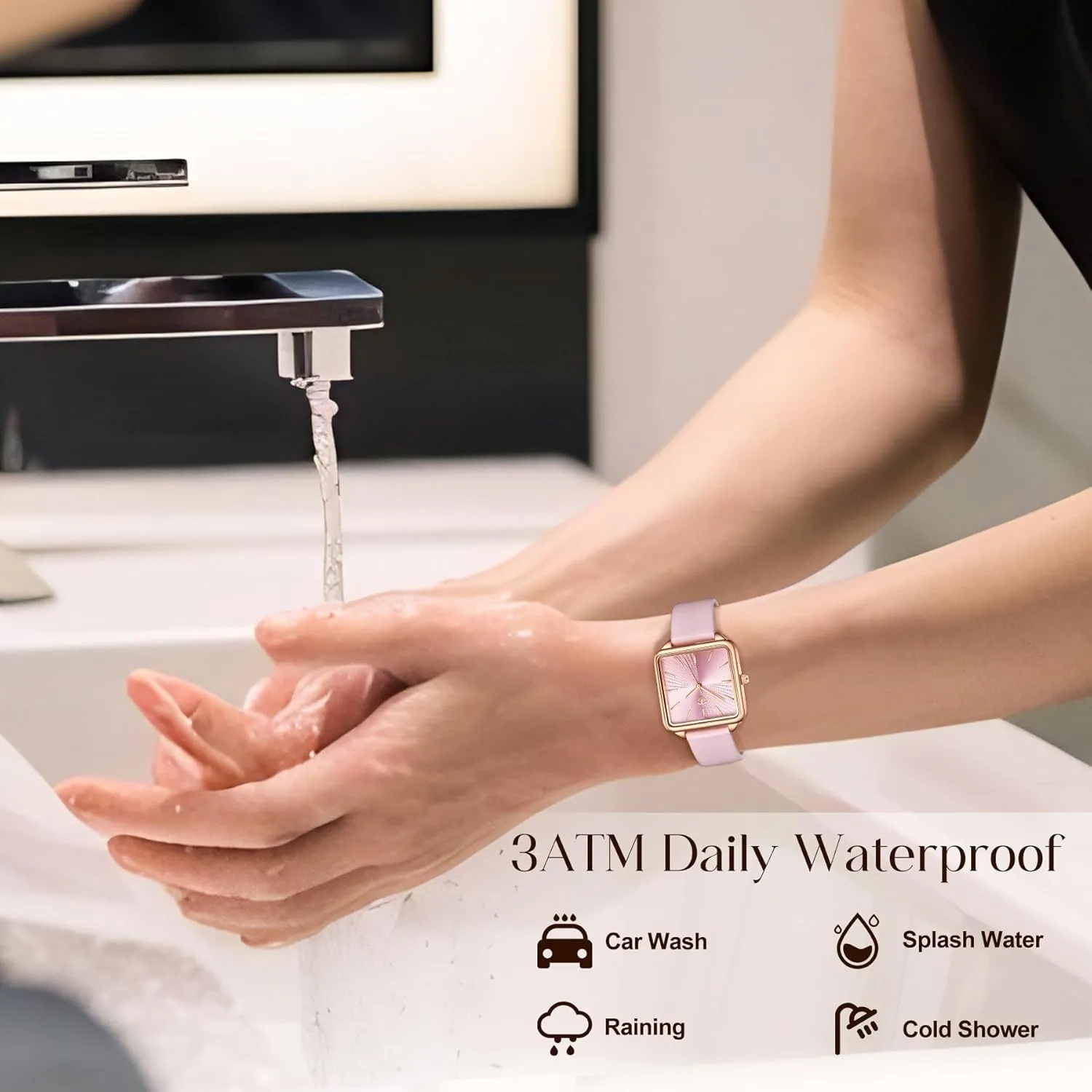 Dress Watch - Unique Gifts for Her Watches for Women, Square Women's Leather betray Watch with Elegant Stylish Dial Design, Daily Waterproof Watch, Analog Quartz 