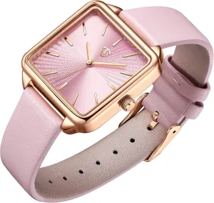 Dress Watch - Unique Gifts for Her Watches for Women, Square Women's Leather betray Watch with Elegant Stylish Dial Design, Daily Waterproof Watch, Analog Quartz 