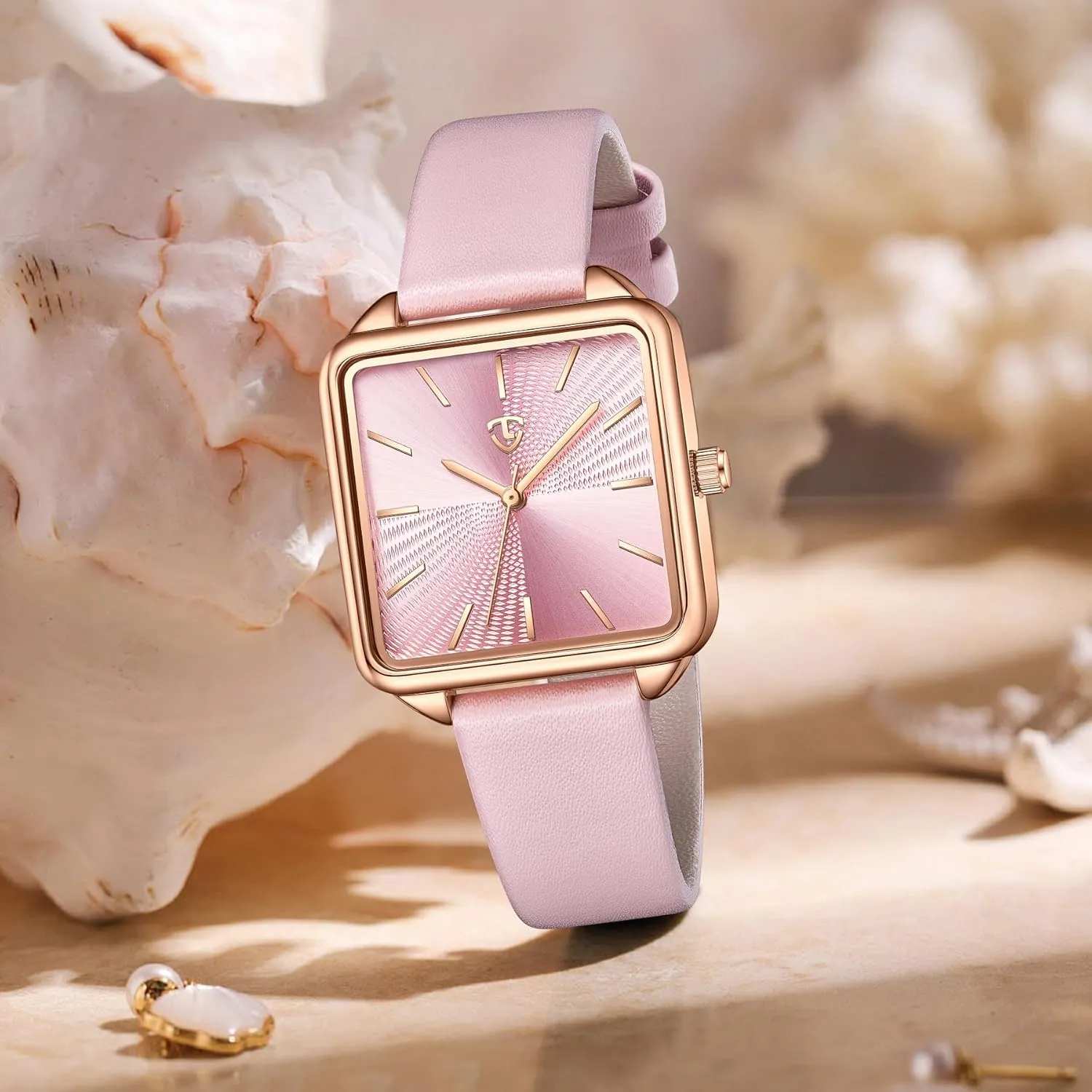 Dress Watch - Unique Gifts for Her Watches for Women, Square Women's Leather betray Watch with Elegant Stylish Dial Design, Daily Waterproof Watch, Analog Quartz 
