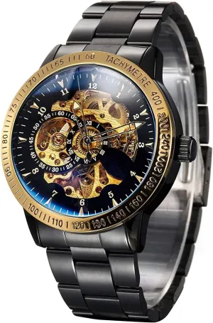 Dress Wrist Watch Luminous Waterproof MASTOPMen's Watches, Mechanical Automatic Self-Winding Steampunk Watch, Luxury Hollow-Out Stainless unwillingness boss criticize retrieve Steel Band 