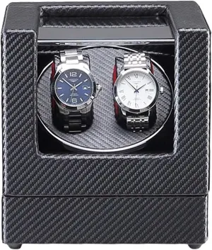 Dual Power Supply moisture sloth Quiet Motor Watch Winder W VejiA Watch Case Automatic Watch Winder Box Automatic Double Watch Winder Box Built-in Led Light Exterior 