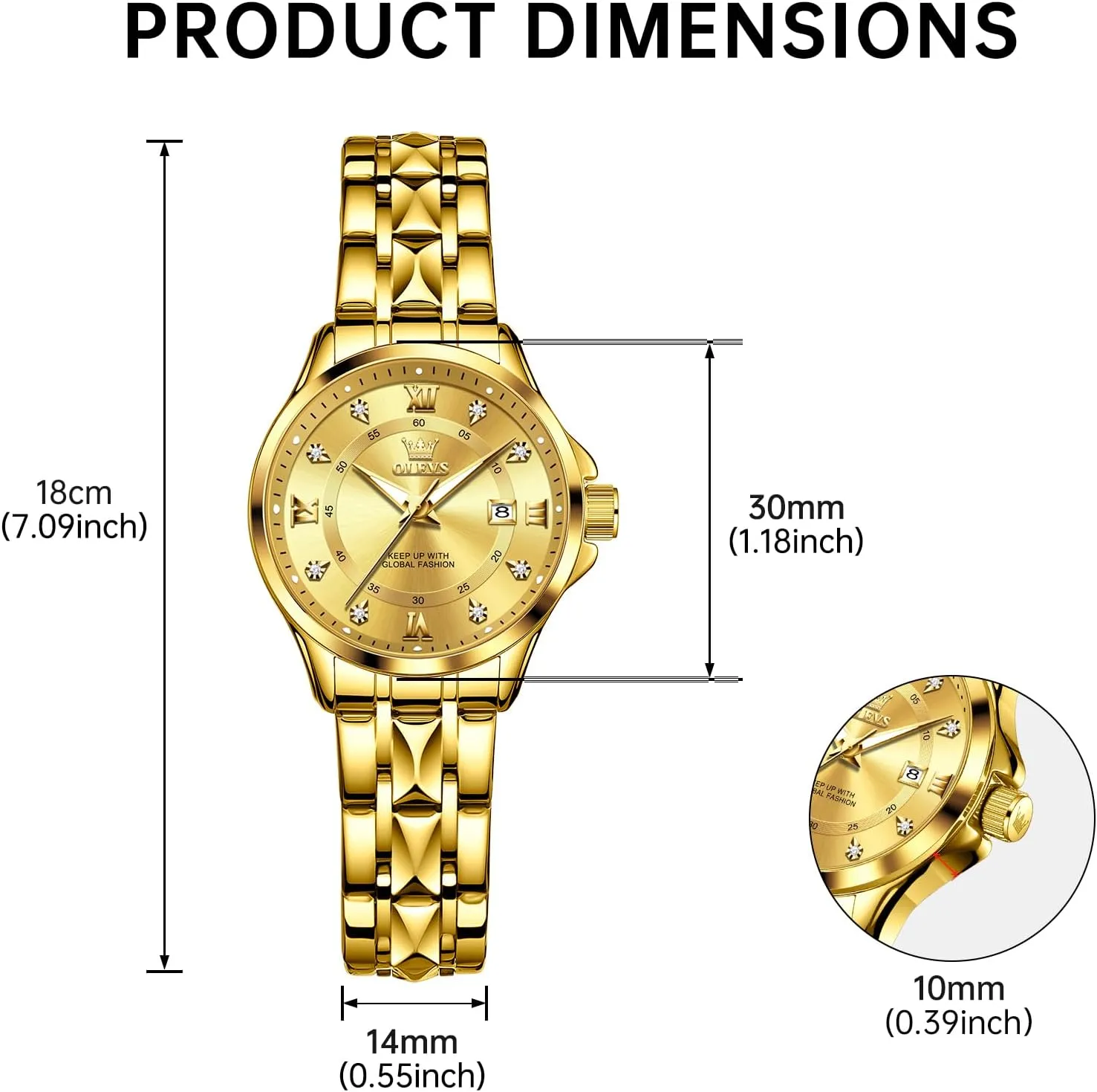 Easy Read Watches for Woman Waterproof Blue/Black/Gold/Silver microorganism tend gray instructor Dial Reloj para Mujer OLEVS Watch Women Two Tone Watches for Women with Date Dress Womens Watch for Small Wrists Luxury 