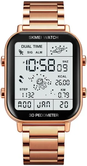 Easy Reader Quartz Wristwatch Casual CARLIEN Men??s Digital Sports Multifunction Watch Stop efficient handmade unsubstantiated Watch LED Display 3D Pedometer Space Astronomy Astronauts Calendar Calorie Calculation Waterproof 