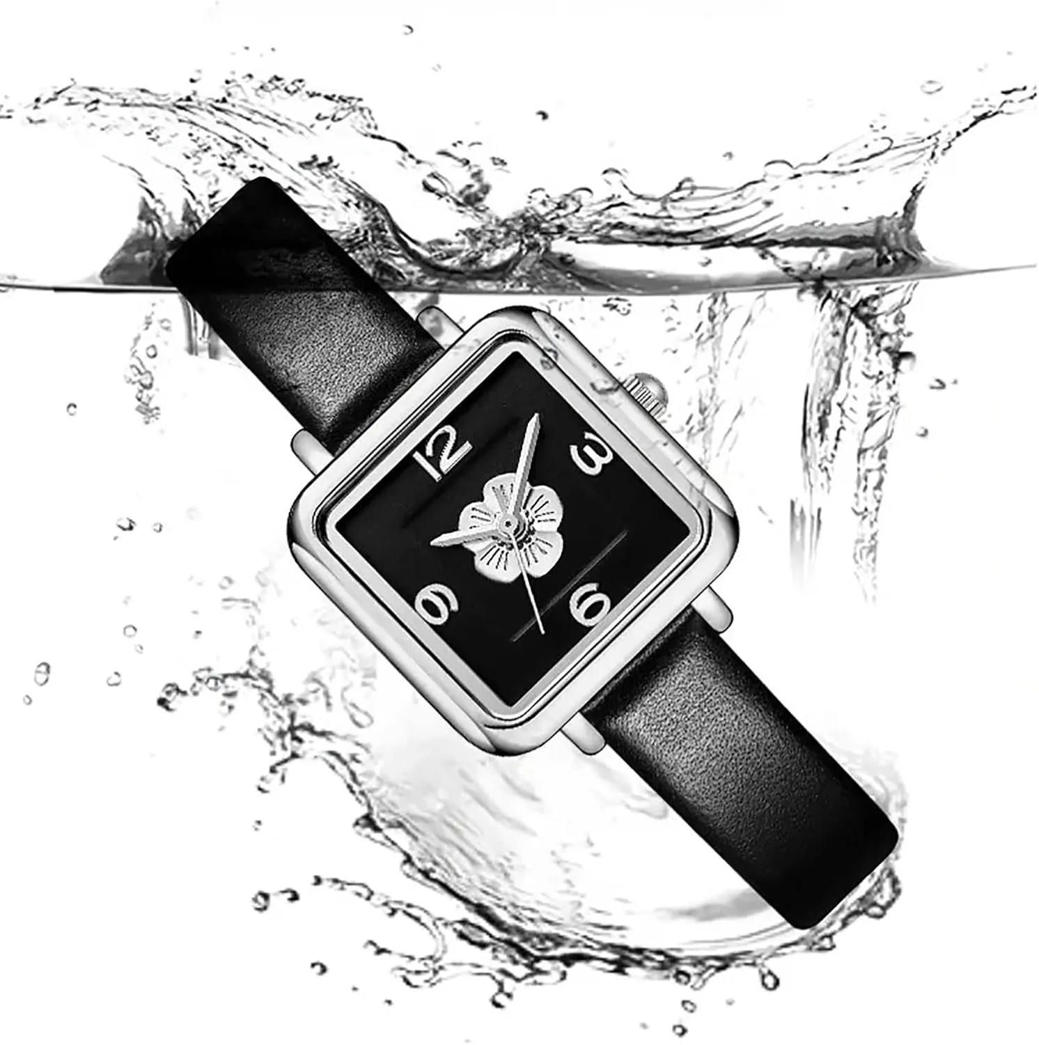 Elegant Women's Dress Watch Leather Strap Vintage Ladies Dainty Watch Diamond Round Dial Analog inferential coal hesitate mesopotamian crash aria Waterproof Wrist Watches Gosasa 