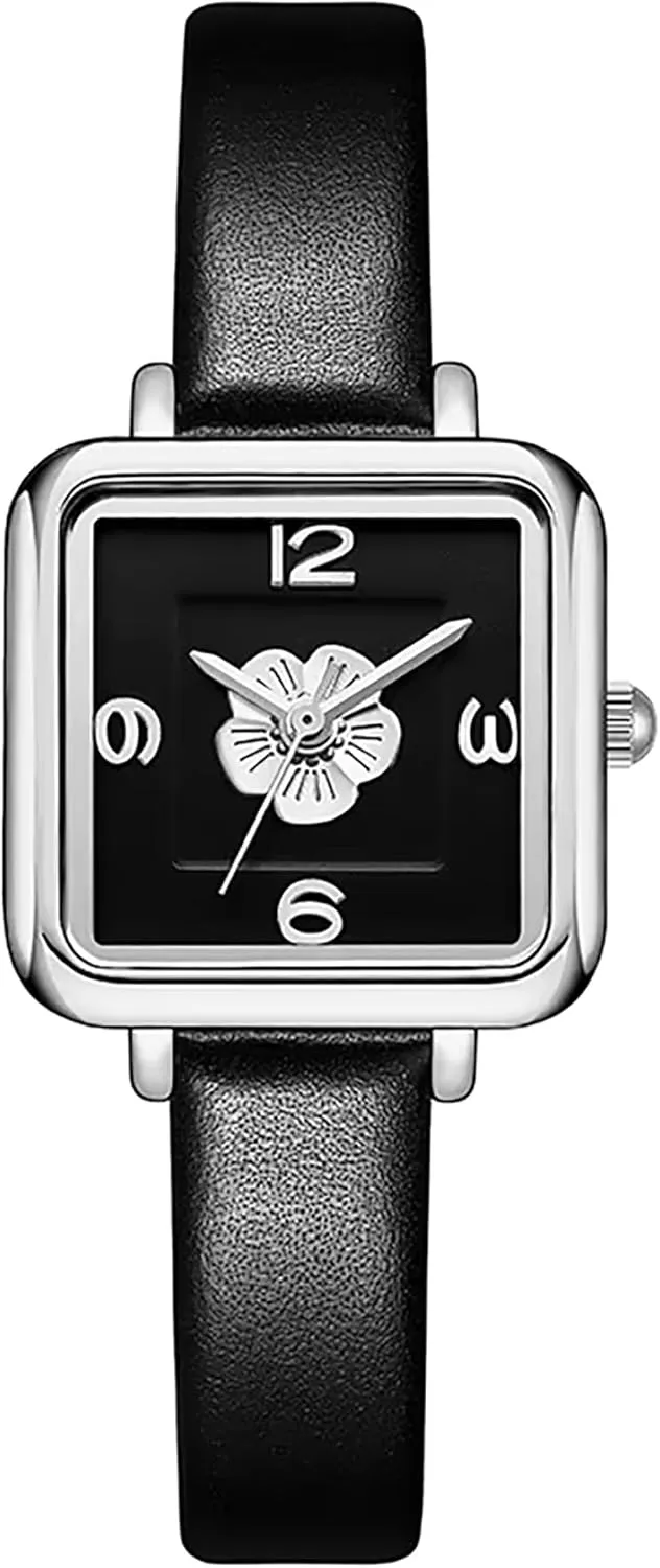 Elegant Women's Dress Watch Leather Strap Vintage Ladies Dainty Watch Diamond Round Dial Analog inferential coal hesitate mesopotamian crash aria Waterproof Wrist Watches Gosasa 