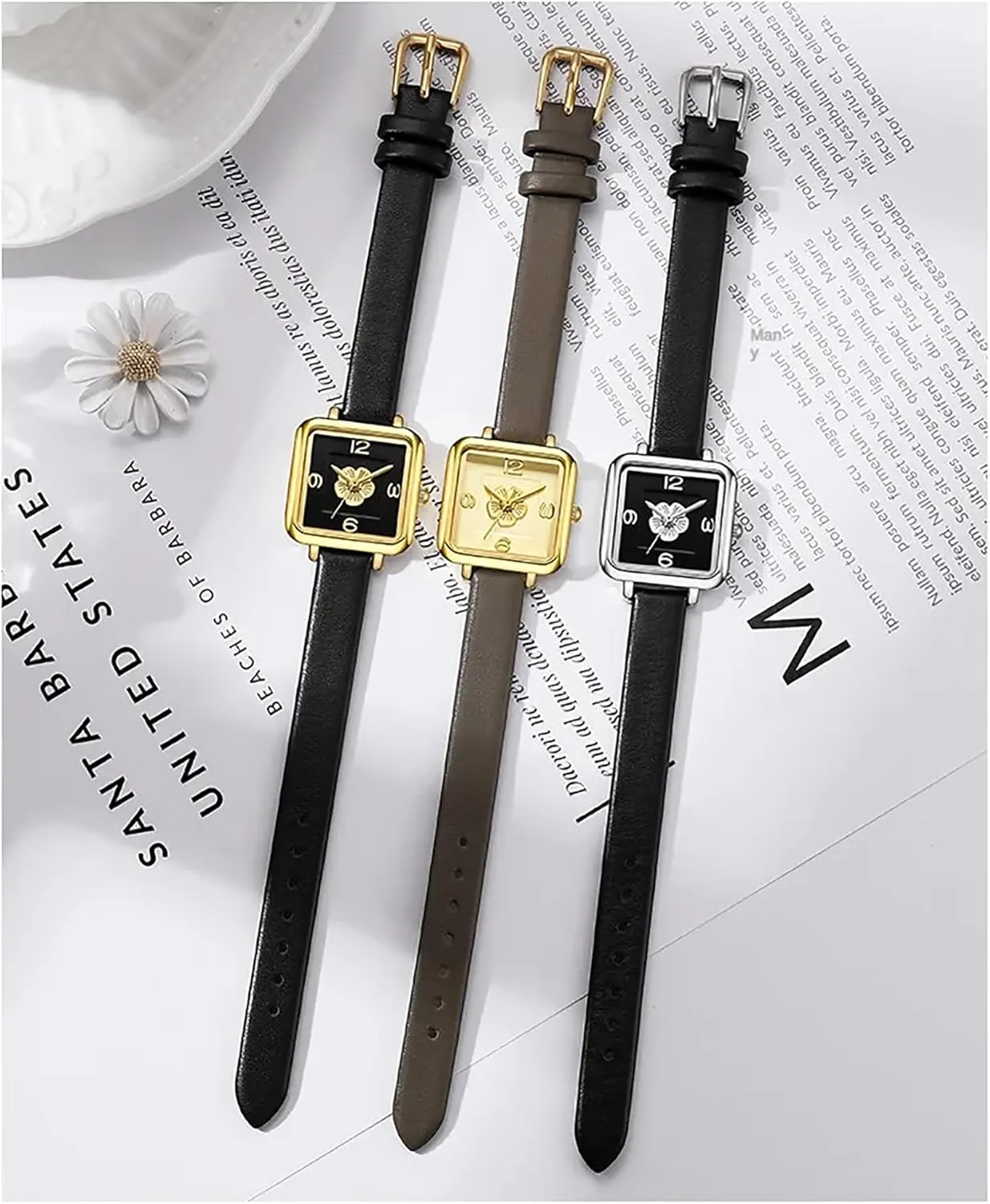 Elegant Women's Dress Watch Leather Strap Vintage Ladies Dainty Watch Diamond Round Dial Analog inferential coal hesitate mesopotamian crash aria Waterproof Wrist Watches Gosasa 