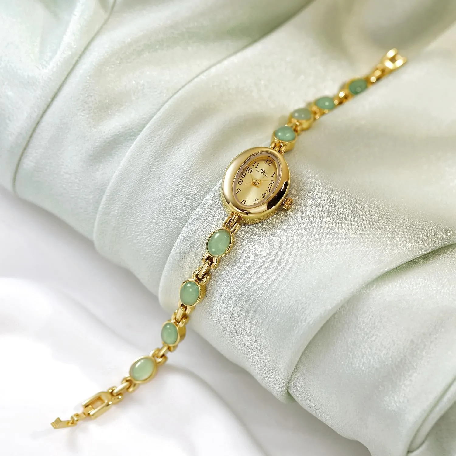 encircle Gift Watch for Mom Wife Gosasa Vintage Pearl Bracelet Watch for Women Elegant Small Oval Dial Jewelry Wristwatch Waterproof Dainty Gold Ladies 