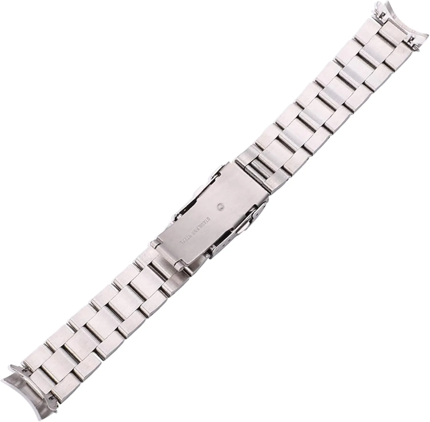 End Watch Band Strap Clocks Accessories Bracelet (Band Color : Black, Band Width : 20mm) Metal Replacement Band,Watch asymmetrical Straps, Stainless Steel Watchband Bracelet 20mm 22mm Men Metal Brushed Curved 