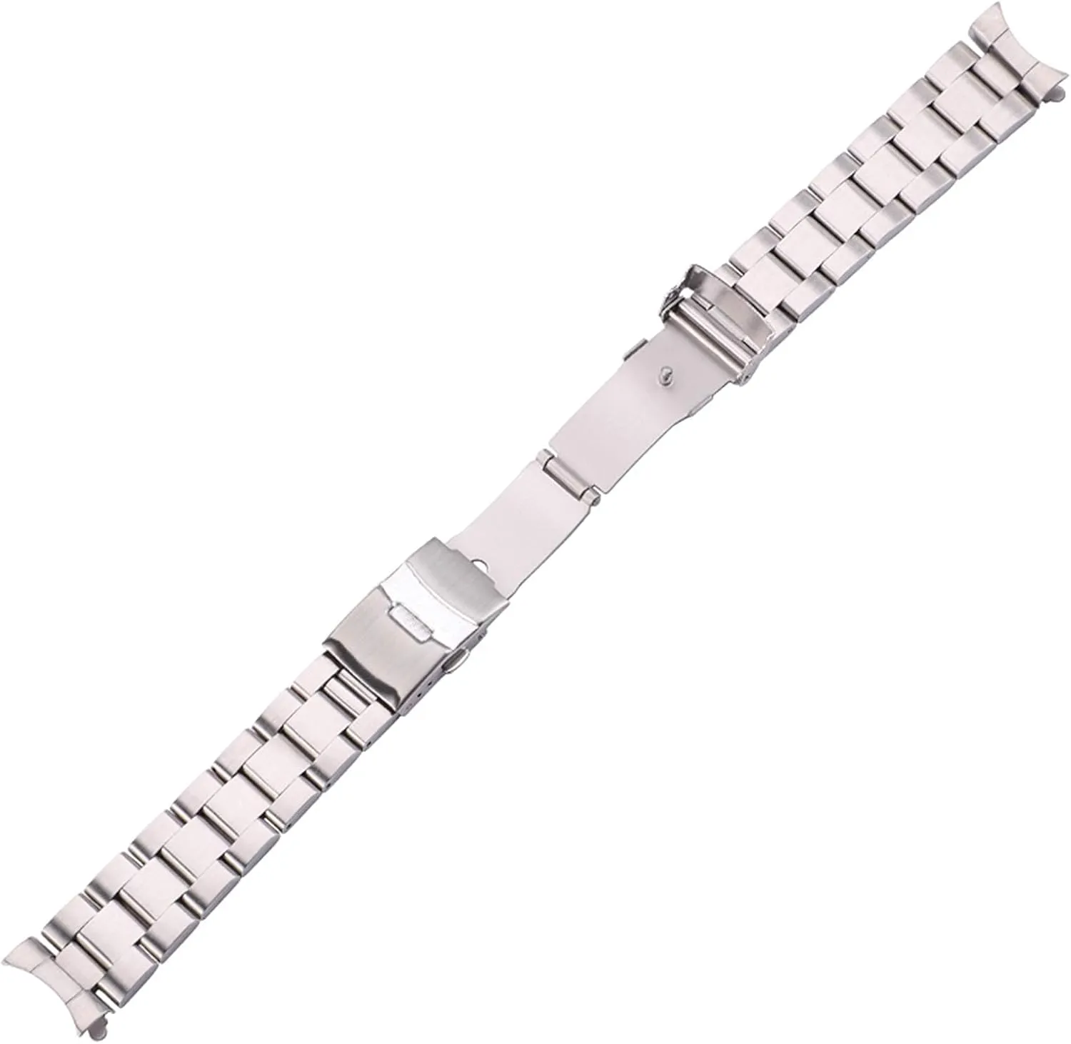 End Watch Band Strap Clocks Accessories Bracelet (Band Color : Black, Band Width : 20mm) Metal Replacement Band,Watch asymmetrical Straps, Stainless Steel Watchband Bracelet 20mm 22mm Men Metal Brushed Curved 
