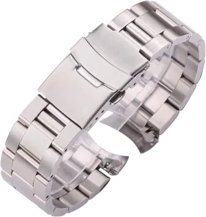 End Watch Band Strap Clocks Accessories Bracelet (Band Color : Black, Band Width : 20mm) Metal Replacement Band,Watch asymmetrical Straps, Stainless Steel Watchband Bracelet 20mm 22mm Men Metal Brushed Curved 