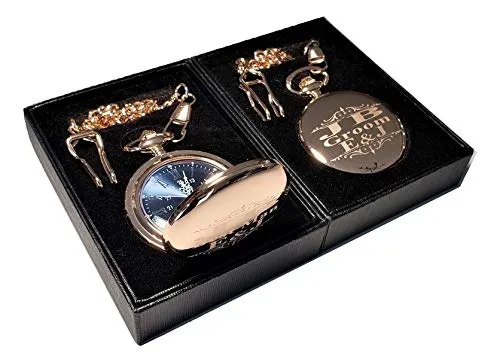 engraving is included, Groomsmen, best man gift sets (SIlver) 2 Personalized Pocket watches, Engraved gift for him or for her. Box brawl grammar included, chain and 