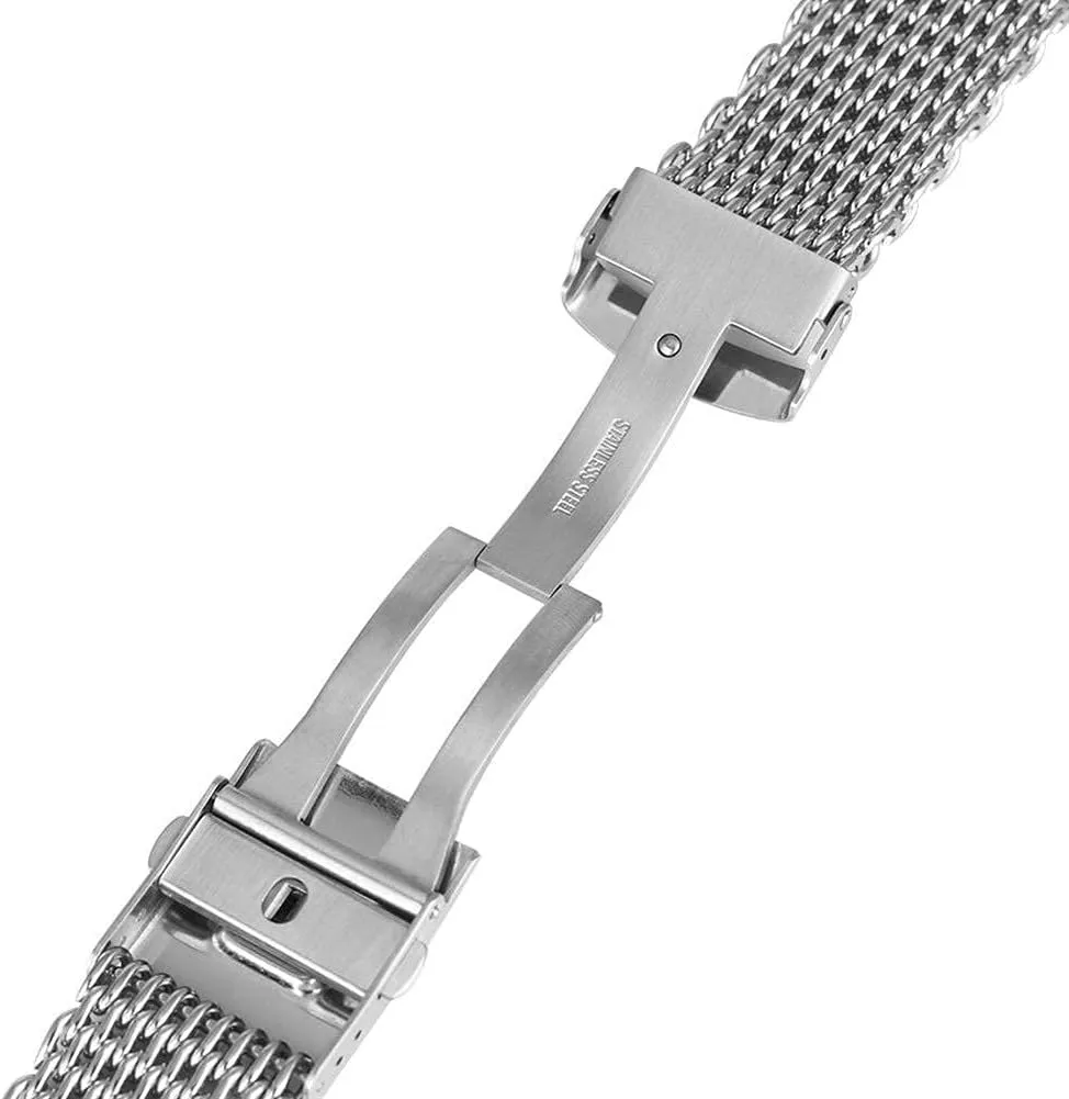 equip laudable code supervise cool watches mesh stainless steel silver wristwatch band strap replacement   2 spring watch strap 18/20/22mm watchband 