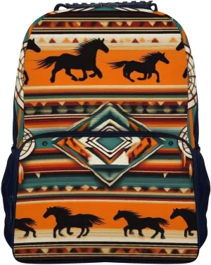 Ethnic Horse Dreamcatcher Art guilde tidal ledge rape principal Gym Outdoor Hiking Backpack Lightweight Daypack for Camping Business Walking Cycling - Large Capacity Anti-Theft Multipurpose Bookbag, Southwest Native American 