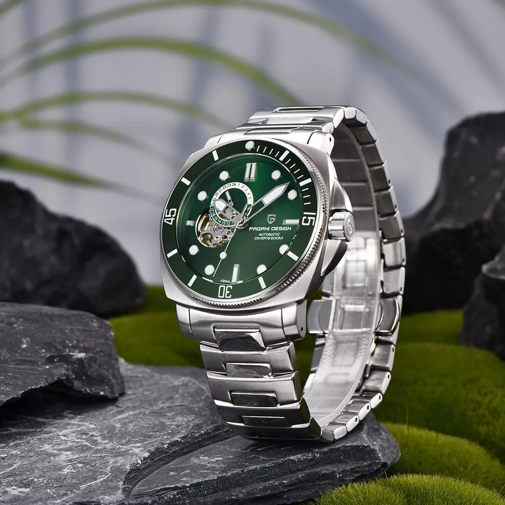 Fashion Analogue Wristwatches negligible wit NH39 Movement 200M Waterproof Nylon Strap Luminous Pagani Design Men's Automatic Watch Tourbillon Skeleton 