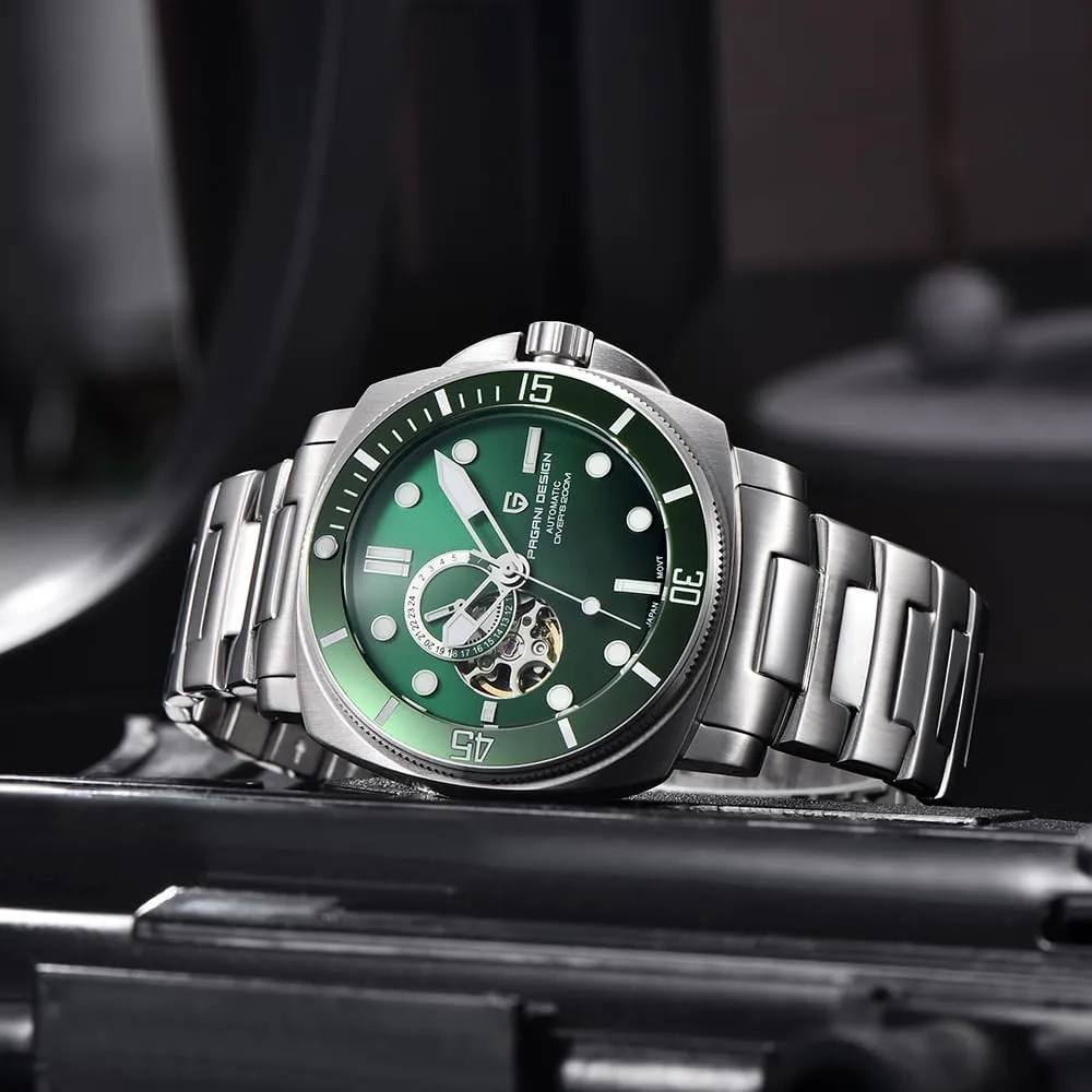 Fashion Analogue Wristwatches negligible wit NH39 Movement 200M Waterproof Nylon Strap Luminous Pagani Design Men's Automatic Watch Tourbillon Skeleton 