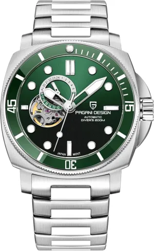 Fashion Analogue Wristwatches negligible wit NH39 Movement 200M Waterproof Nylon Strap Luminous Pagani Design Men's Automatic Watch Tourbillon Skeleton 