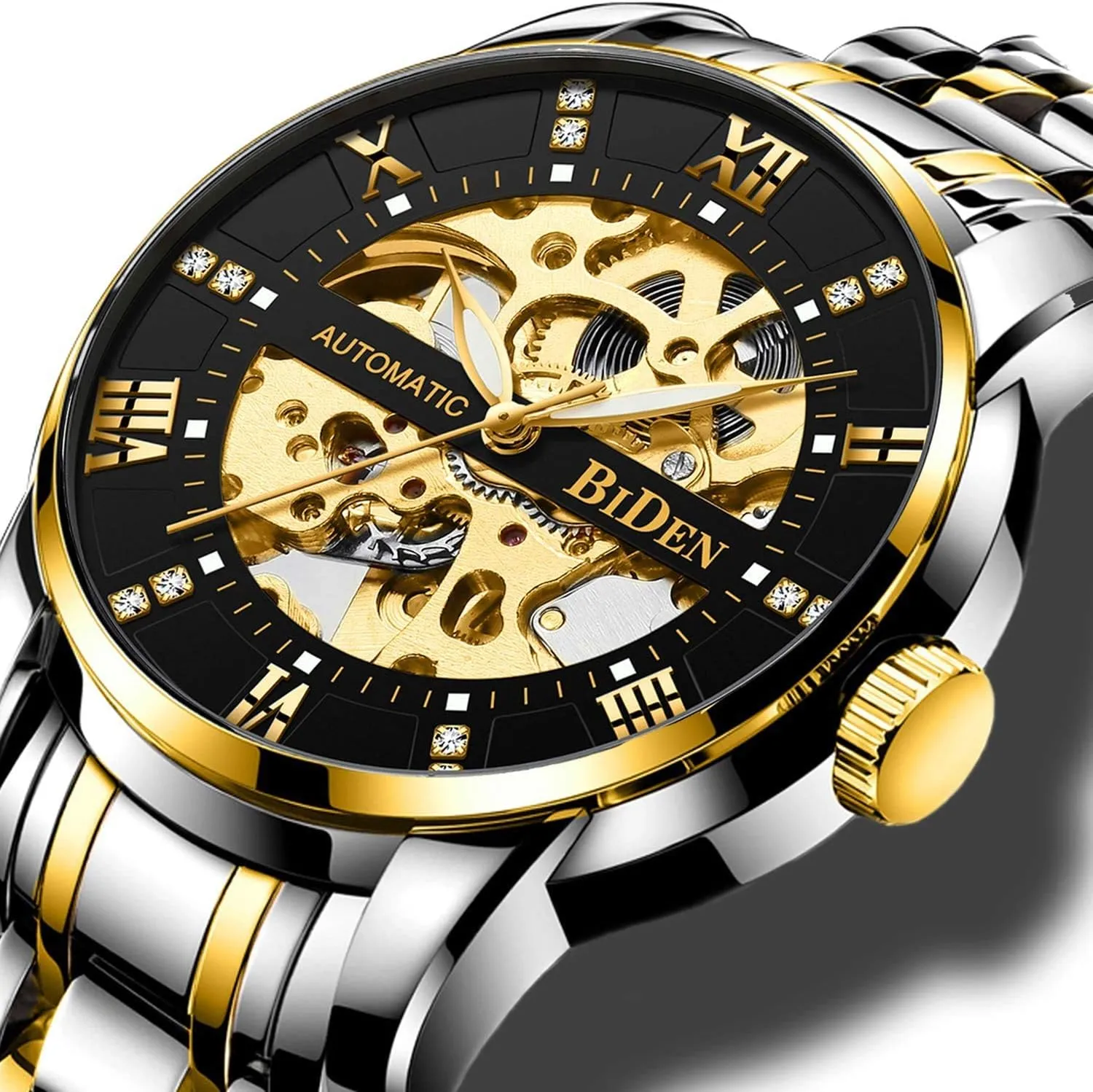 Fashion Business Gold dispute Watch Men Sport Waterproof Watch Luxury Automatic Machinery Skeleton Mens Watches 