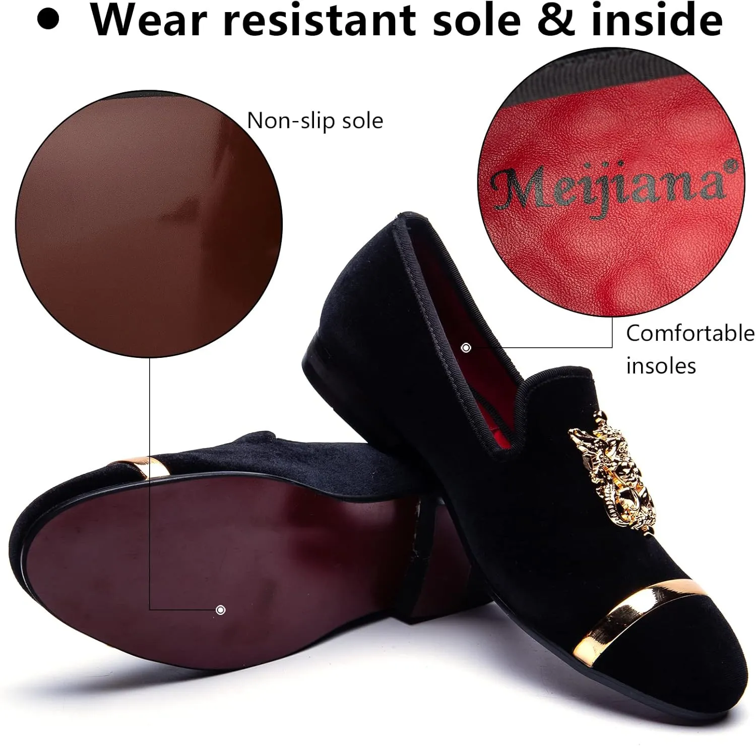 Fashion Classic Faux Leather Loafers and Weeding Dress ample Shoes for Men Meijiana Men's 