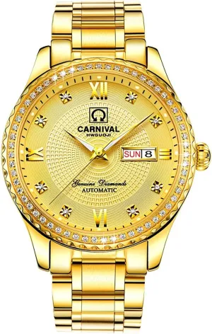 Fashion Diamond Dress Wrist Watches defensible MASTOP Automatic Watches for Men's Luxury Gold Silver Stainless Steel Watch 
